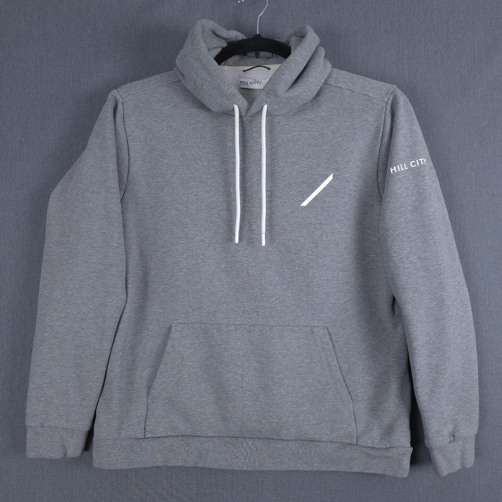 Hill City Heavyweight Graphic Fleece Hoodie Mens Large Gray Pullover Huckberry